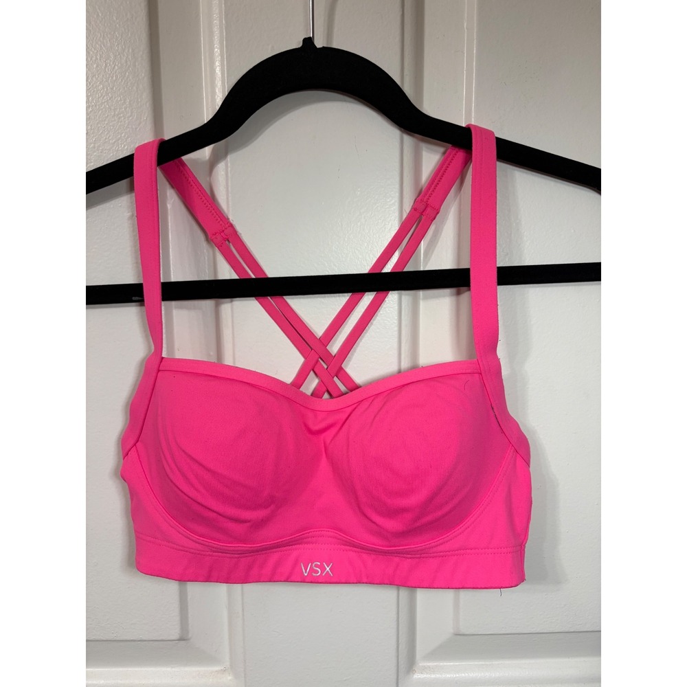 Victoria's Secret | VSX Strappy Underwire Sports Bra | 32B || Neon Pink |